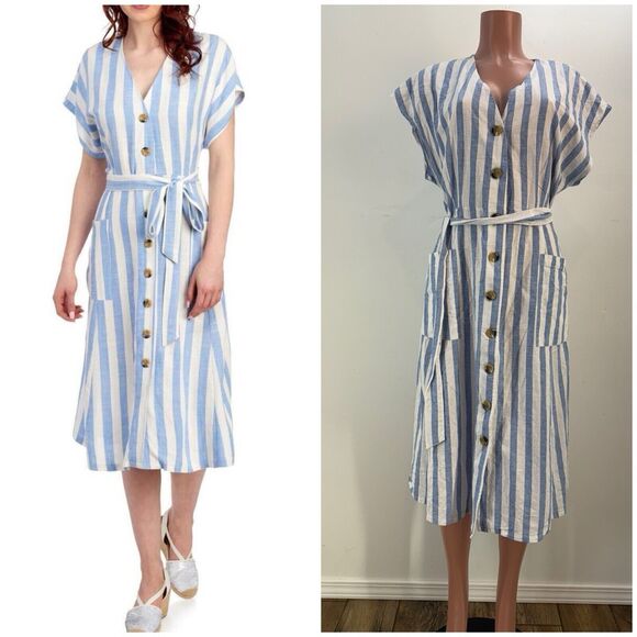 NEW Nina Leonard Women's Dress Stripe - Picture 3 of 16